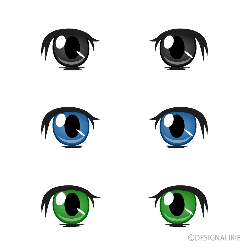 Cute Girls Anime Eyes Clip Art Free PNG Image｜Illustoon