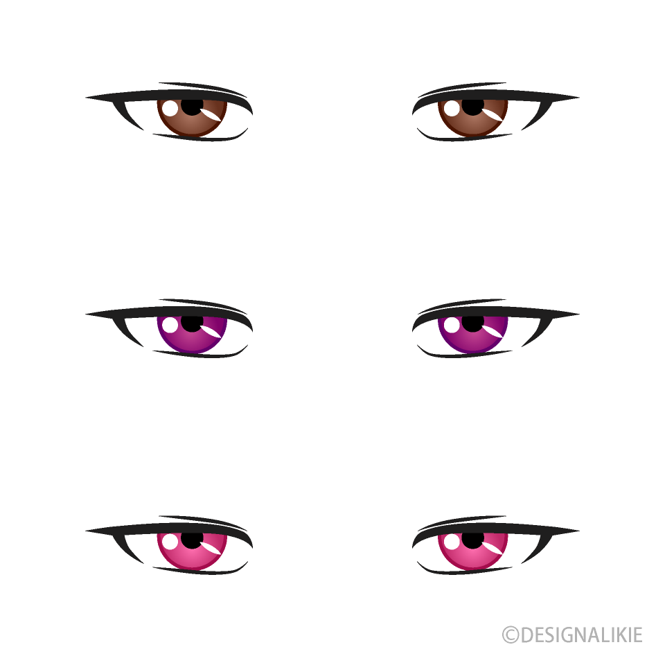 Anime Sharp Brown Eyes Clip Art Free PNG Image｜Illustoon