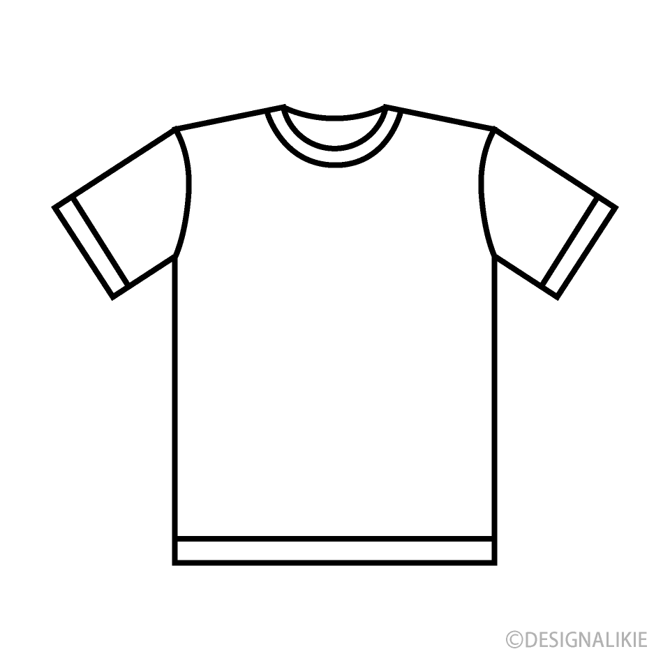 T Shirt - Black and white clipart. Free download transparent .PNG