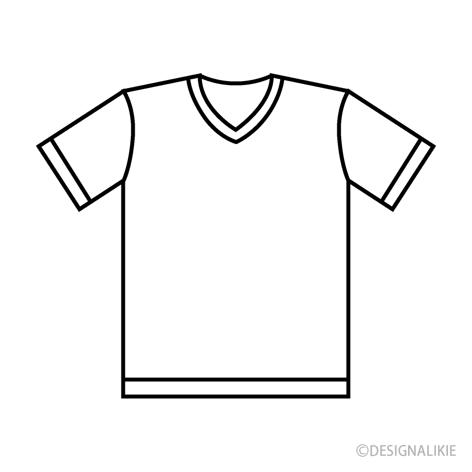V-Neck T-Shirt Clip Art Free PNG Image｜Illustoon