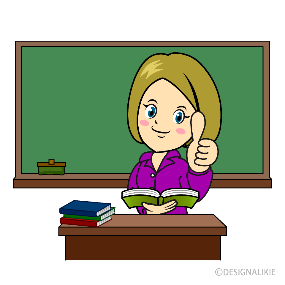Teacher Thumbs up in Classroom Clipart Free PNG Image｜Illustoon