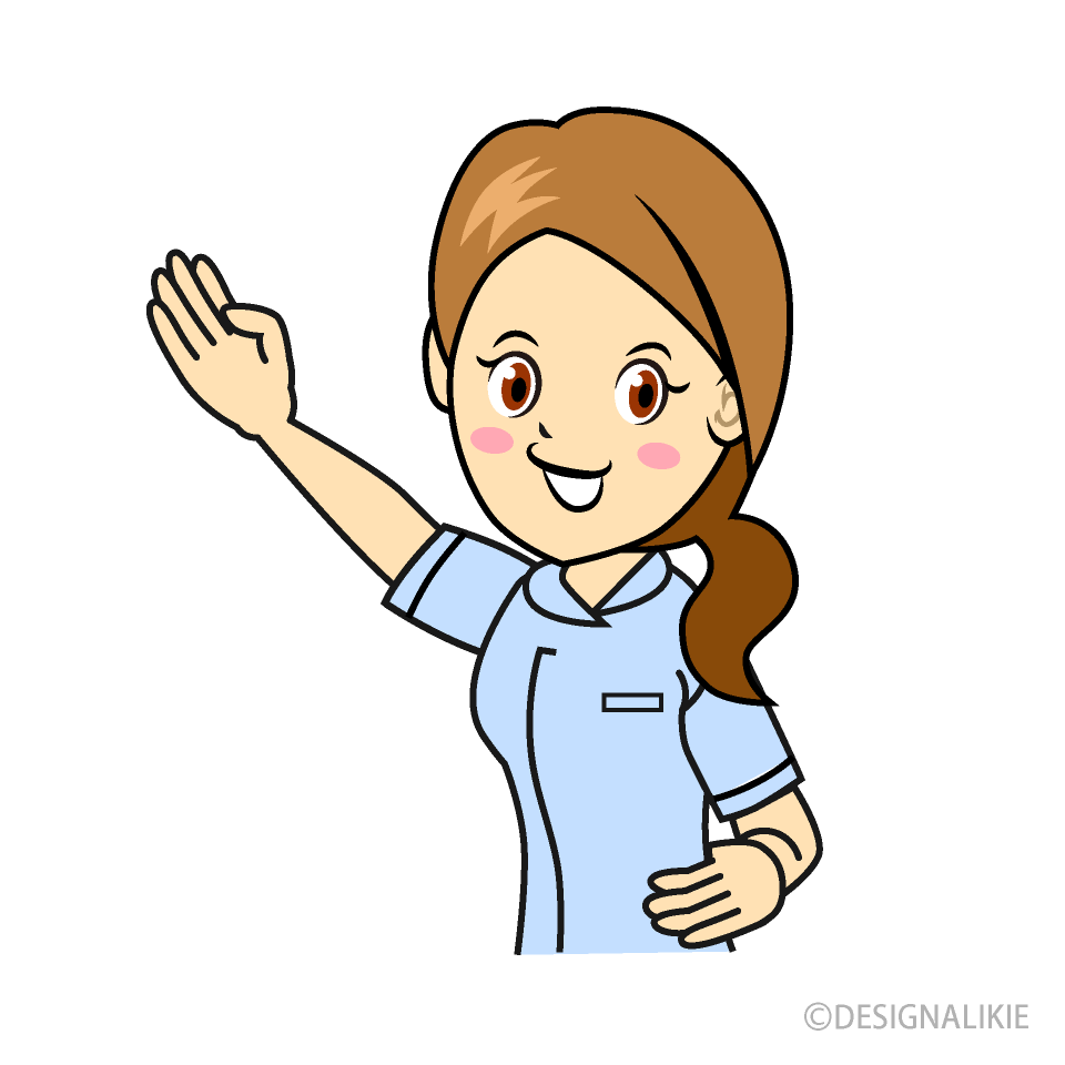 Nurse Raising a Hand