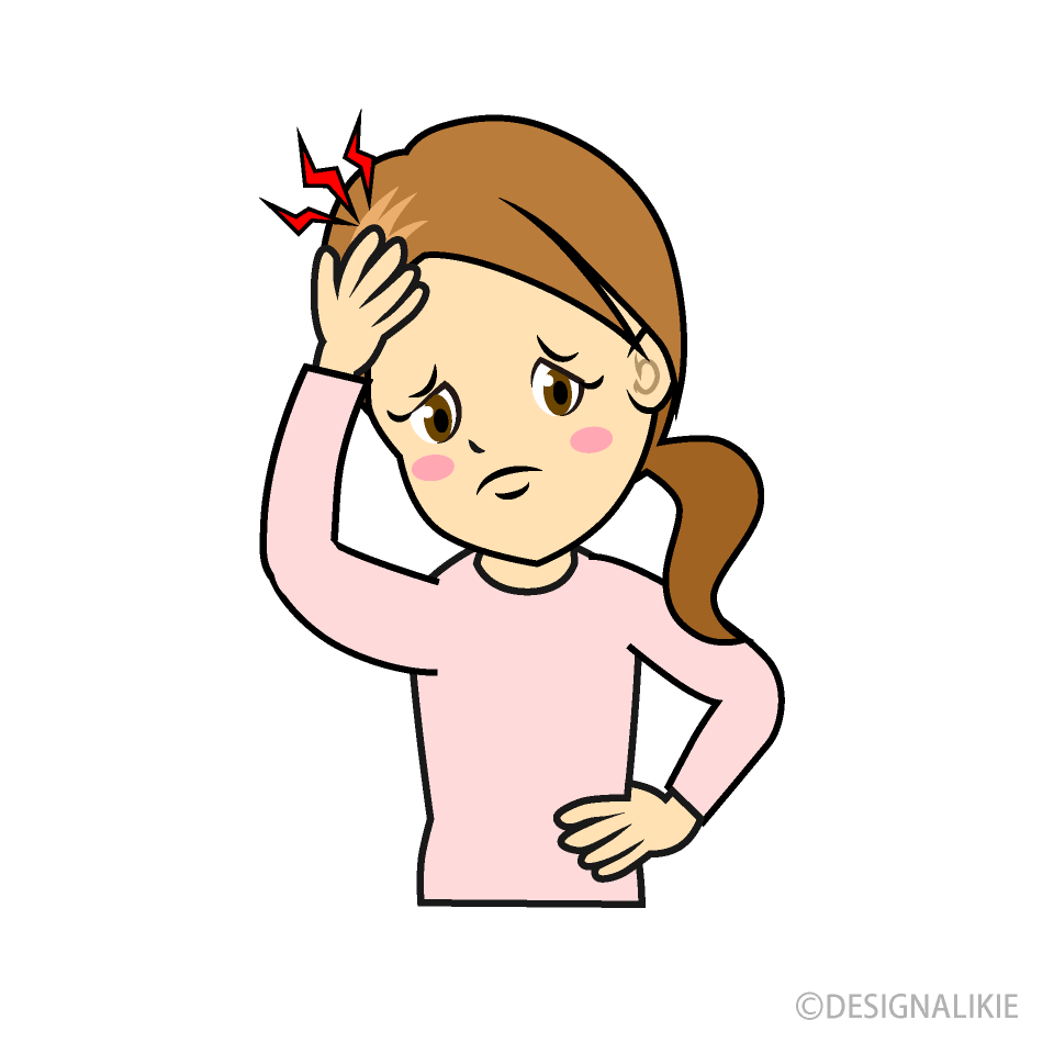 Woman Headache Cartoon Free PNG Image｜Illustoon