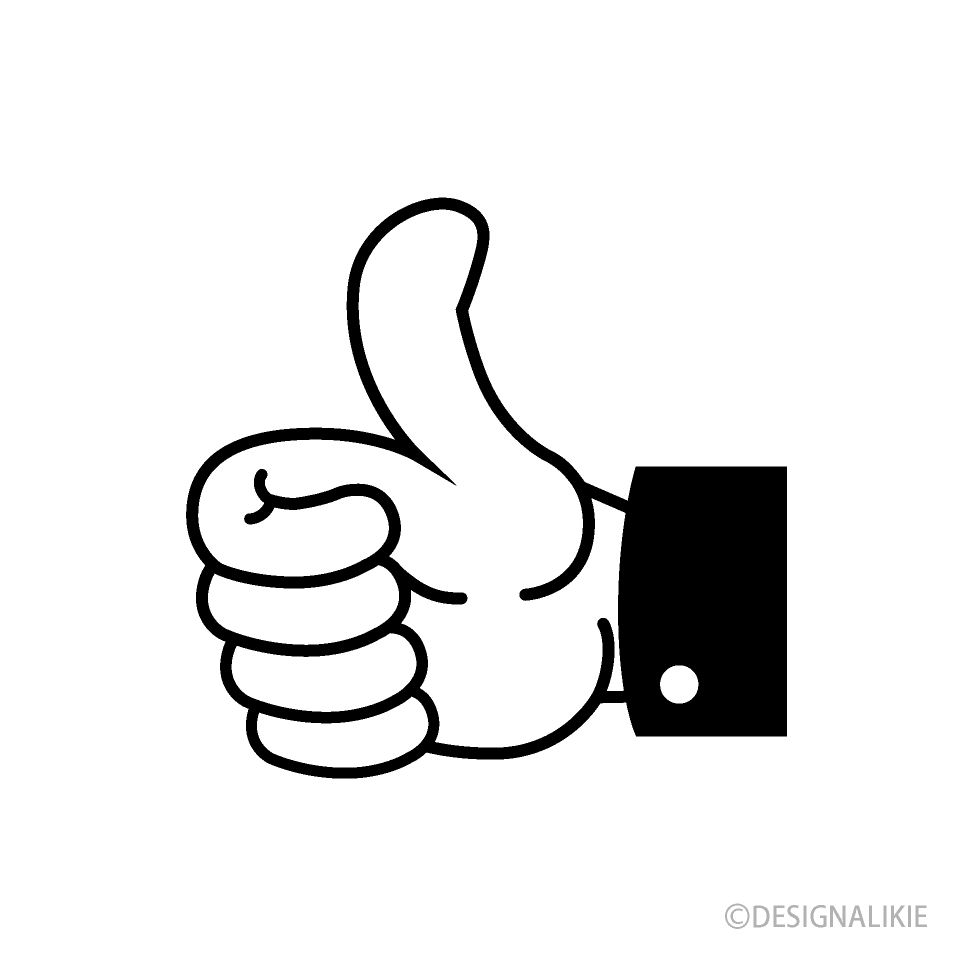 thumbs up clipart black and white