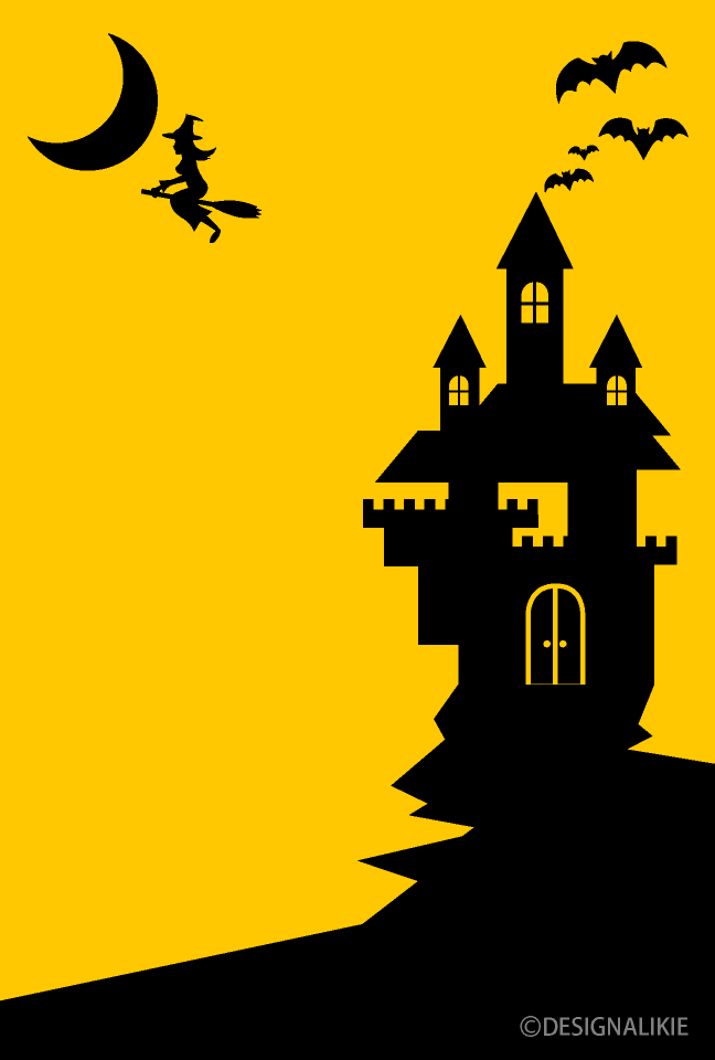 Witch and Castle Halloween Card