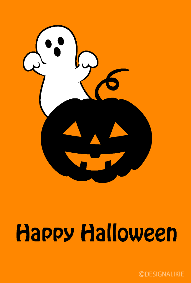 Ghost and Pumpkin Halloween Card