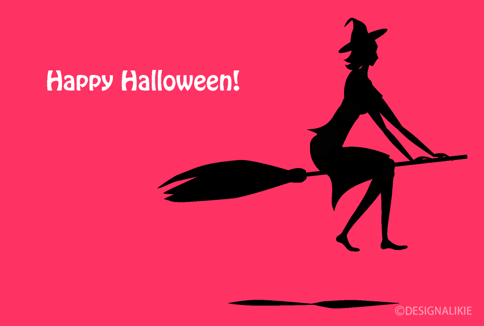 Flying Witch Silhouette Halloween Card