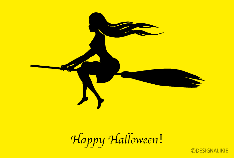 Long Hair Witch Halloween Card