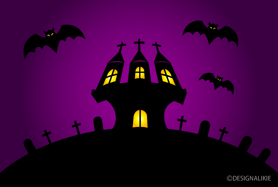 Castle and Bats Halloween