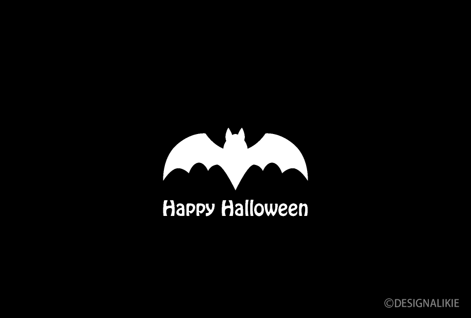 Bat on Black Halloween Card