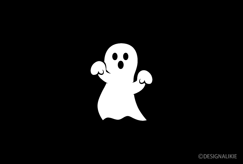 Ghost on Black Halloween Card