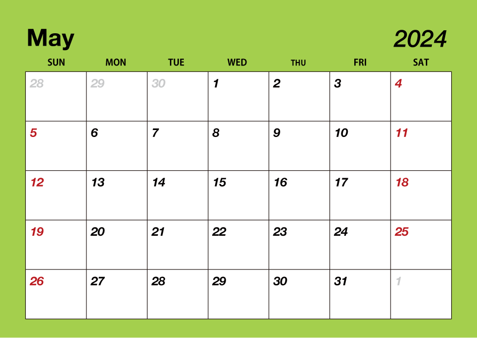 Color May 2022 Calendar