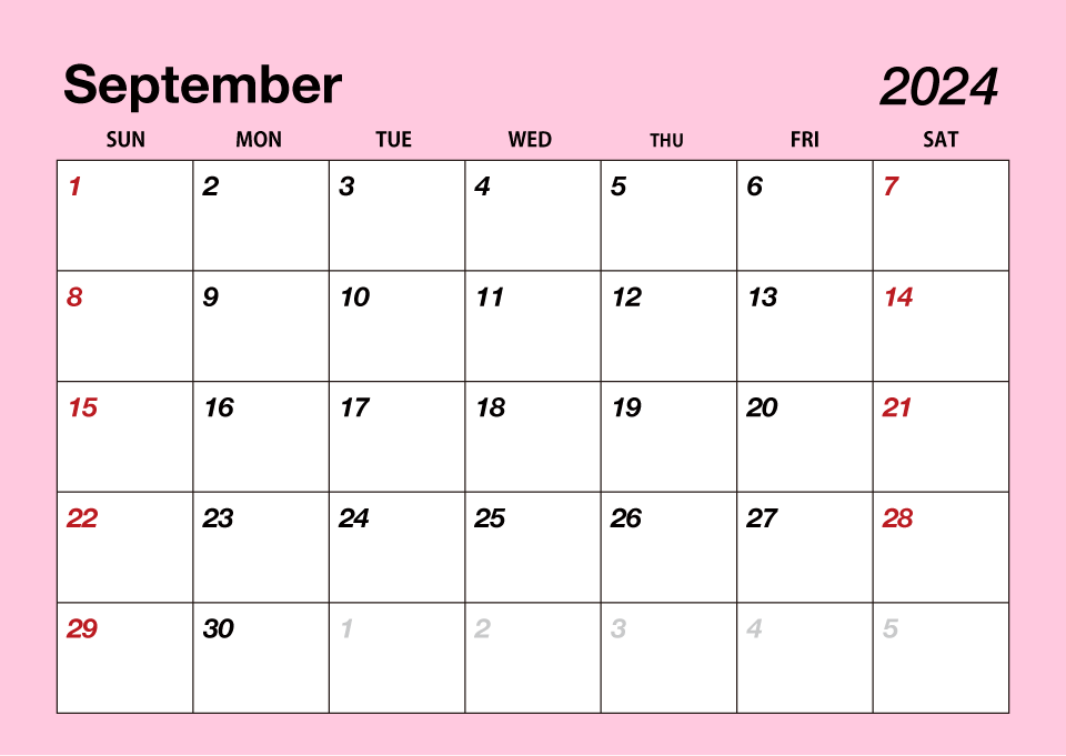 Color September 2024 Calendar