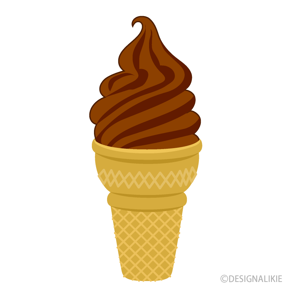 Chocolate Soft Serve Ice Cream Cone