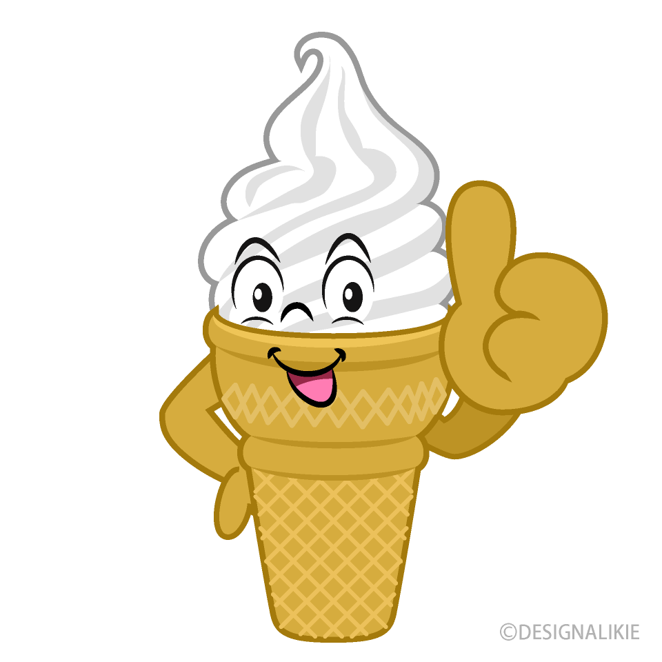 Thumbs Up Ice Cream Cartoon Free PNG Image｜Illustoon