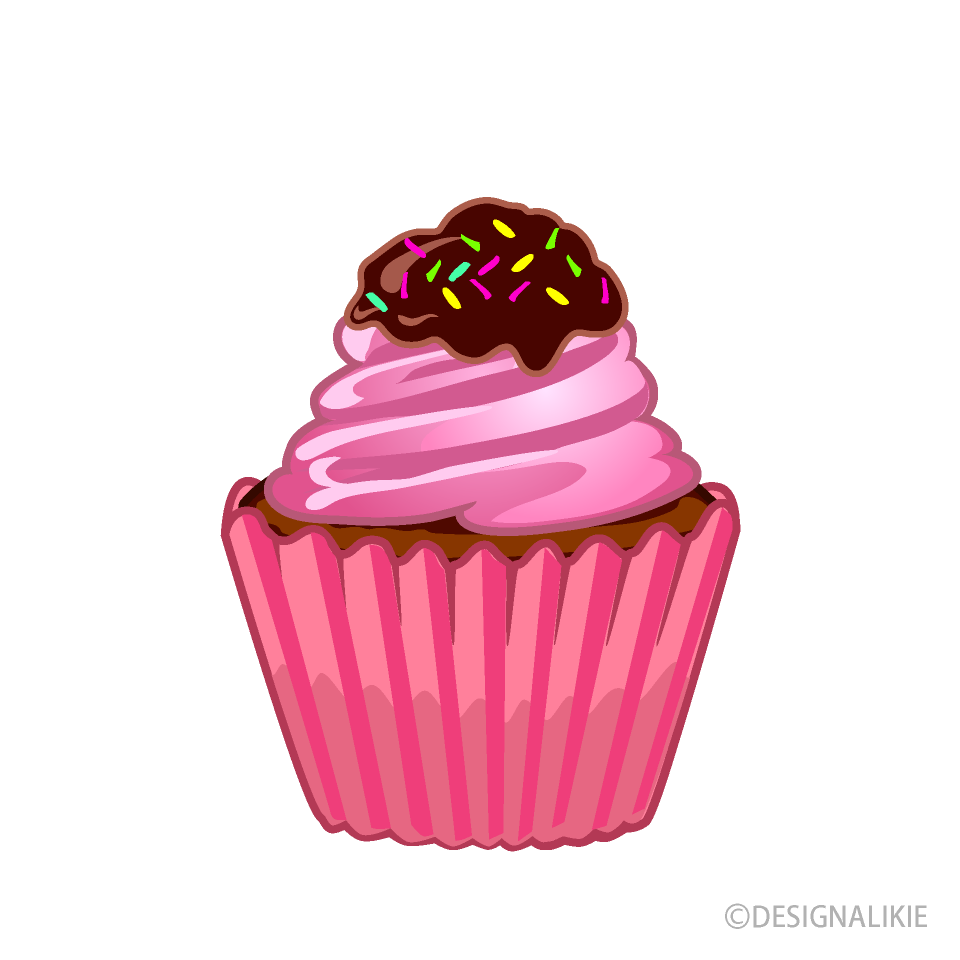 Cute Chocolate Pink Cupcake