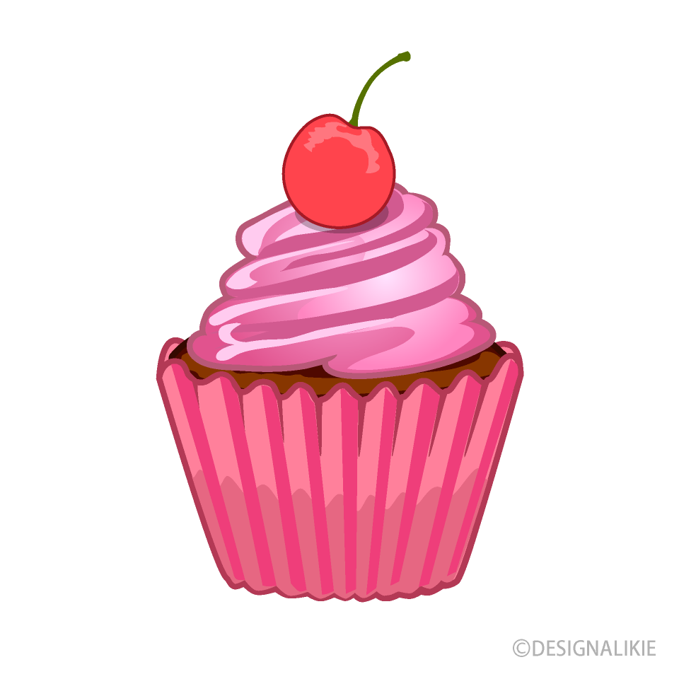 Cute Cherry Pink Cupcake