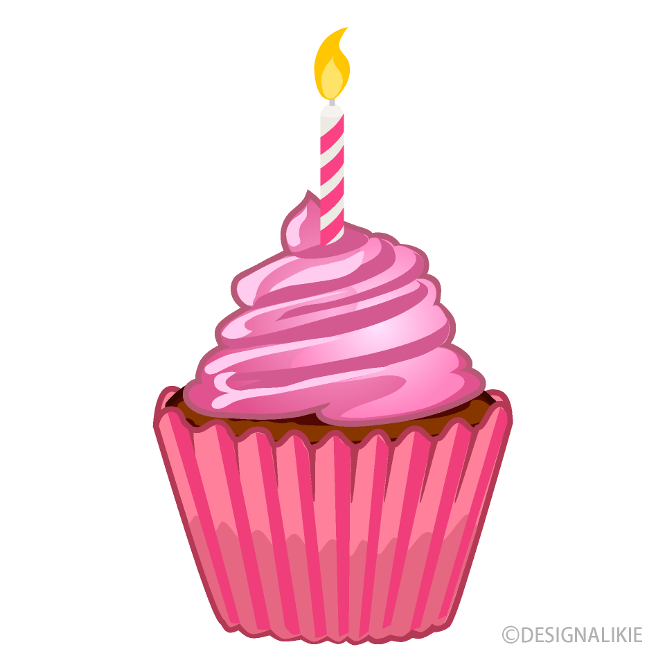 Cute Birthday Cupcake Clip Art Free PNG Image｜Illustoon