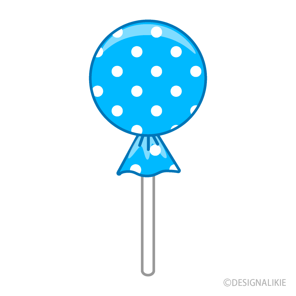 Blue Polka Dot Ball Lollipop