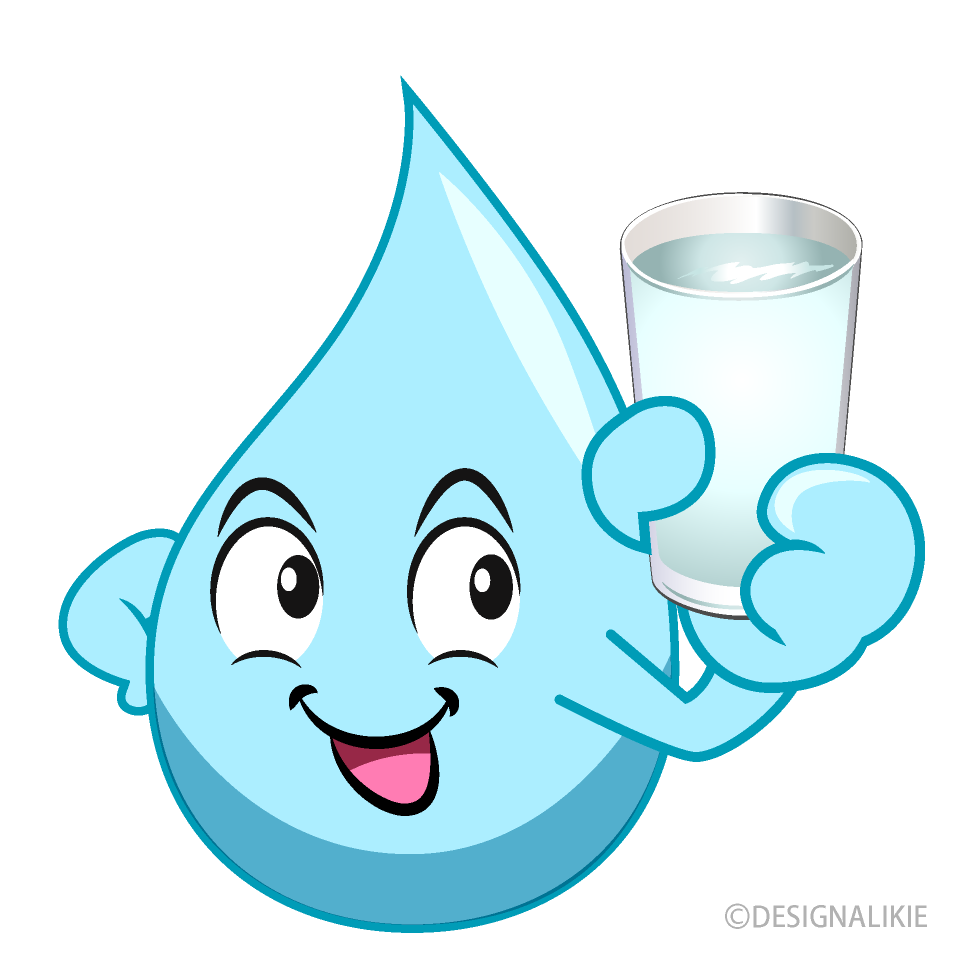 Water with Glass Cartoon Free PNG Image｜Illustoon