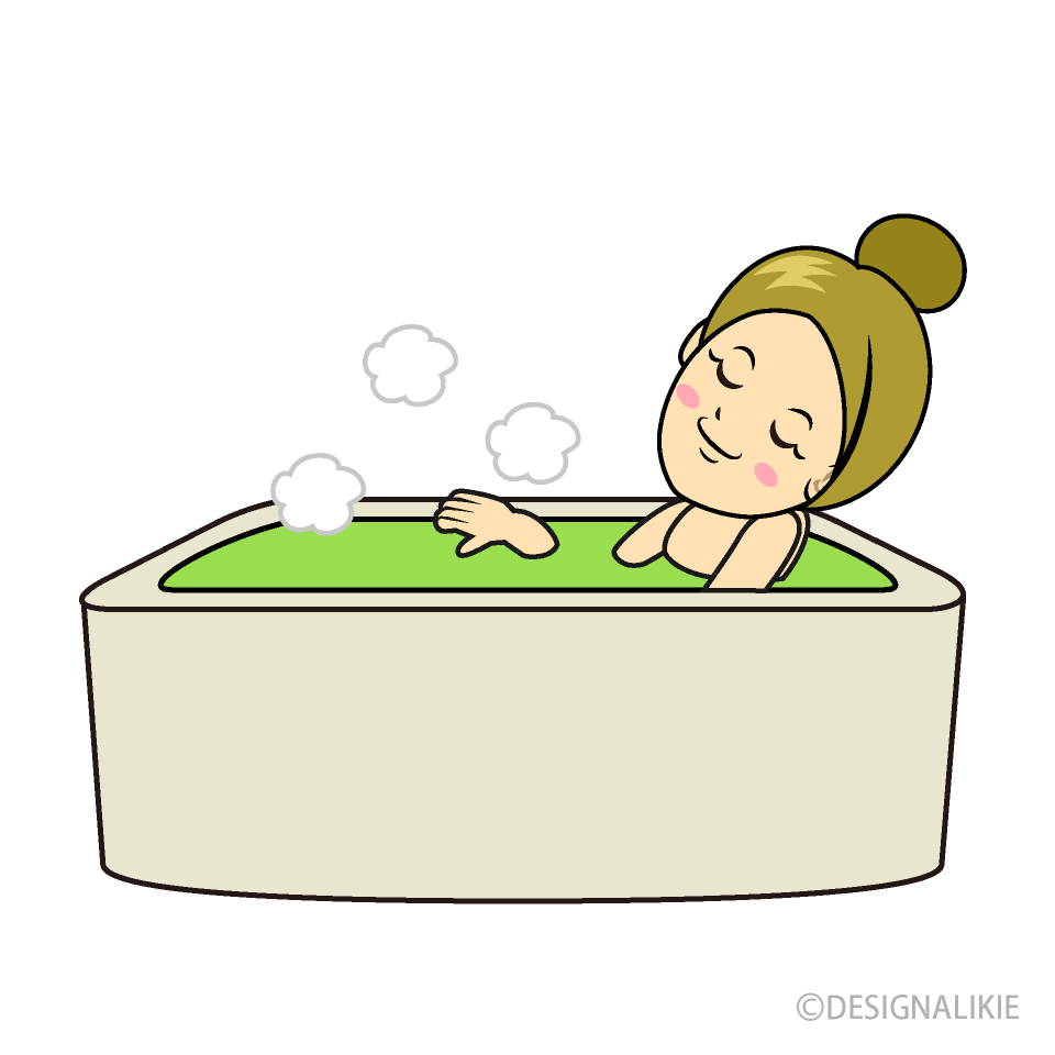 Woman Taking Japanese Bath