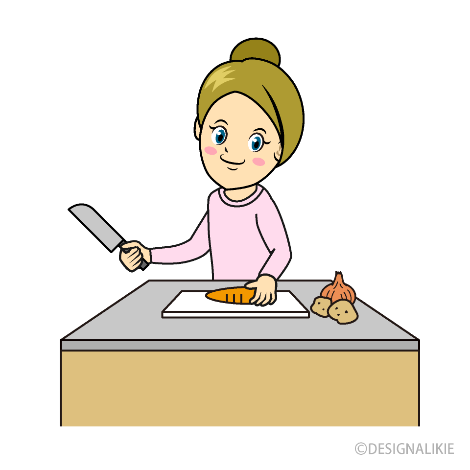 Cutting Vegetables Clip Art Free PNG Image｜Illustoon