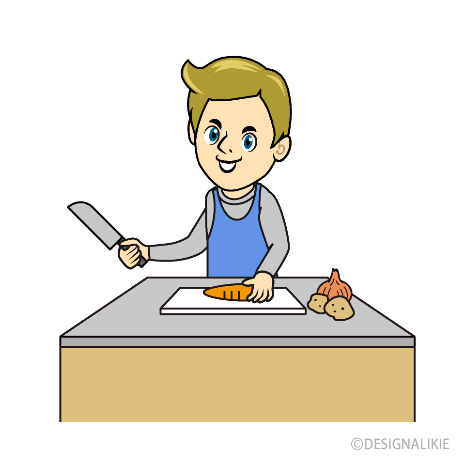 Man Cutting Vegetables