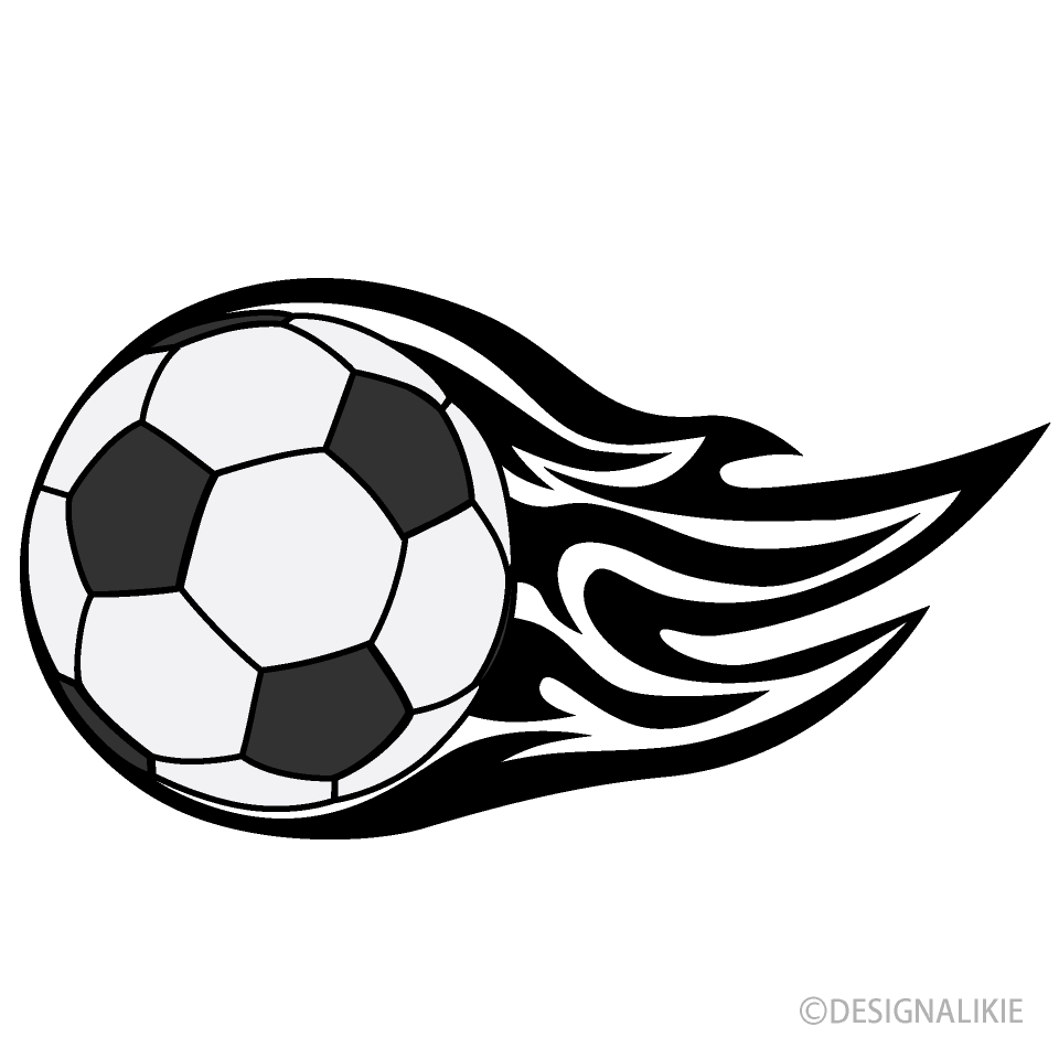 Black and White Flamed Soccer Ball