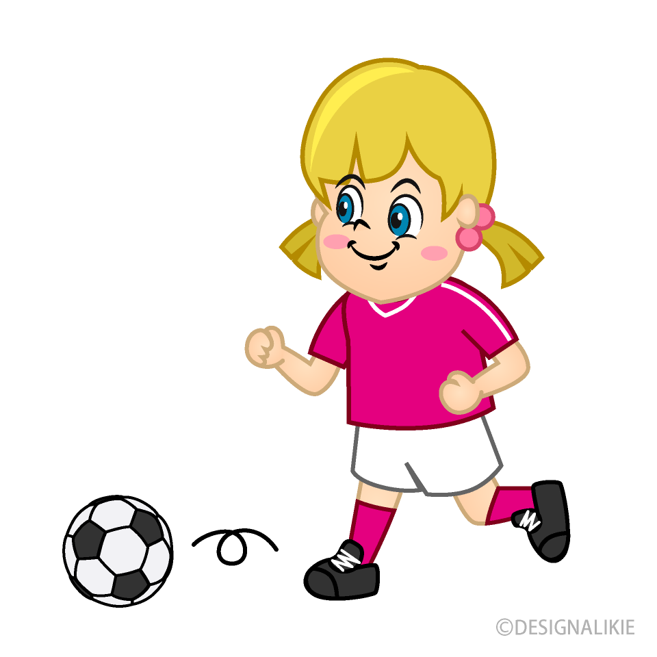 Girls Soccer Player Dribbling