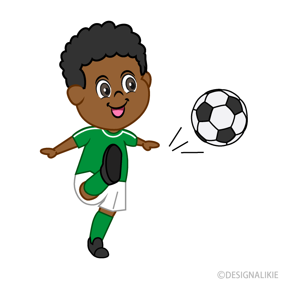 Boy Soccer Player with Green Jersey to Shoot