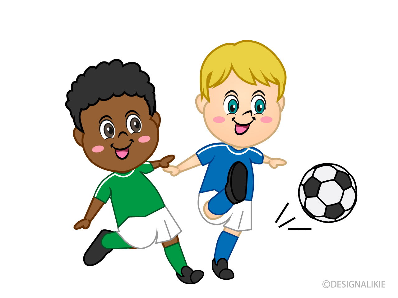 Jugador de fútbol de niño con camiseta azul para disparar Gratis Dibujos  Animados Imágene｜Illustoon ES