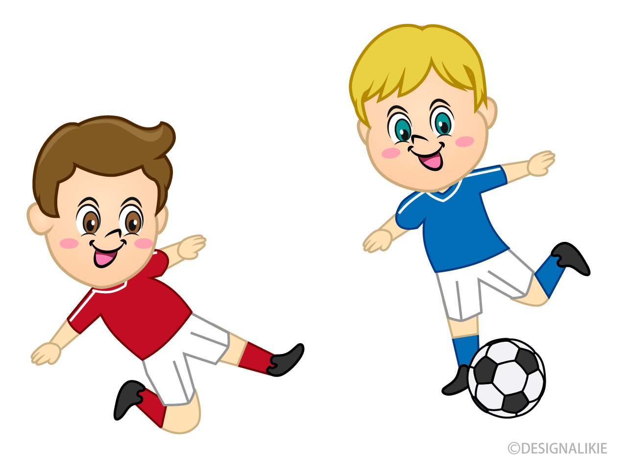 Tiro de volea de jugador de fútbol de niño Gratis Dibujos Animados  Imágene｜Illustoon ES