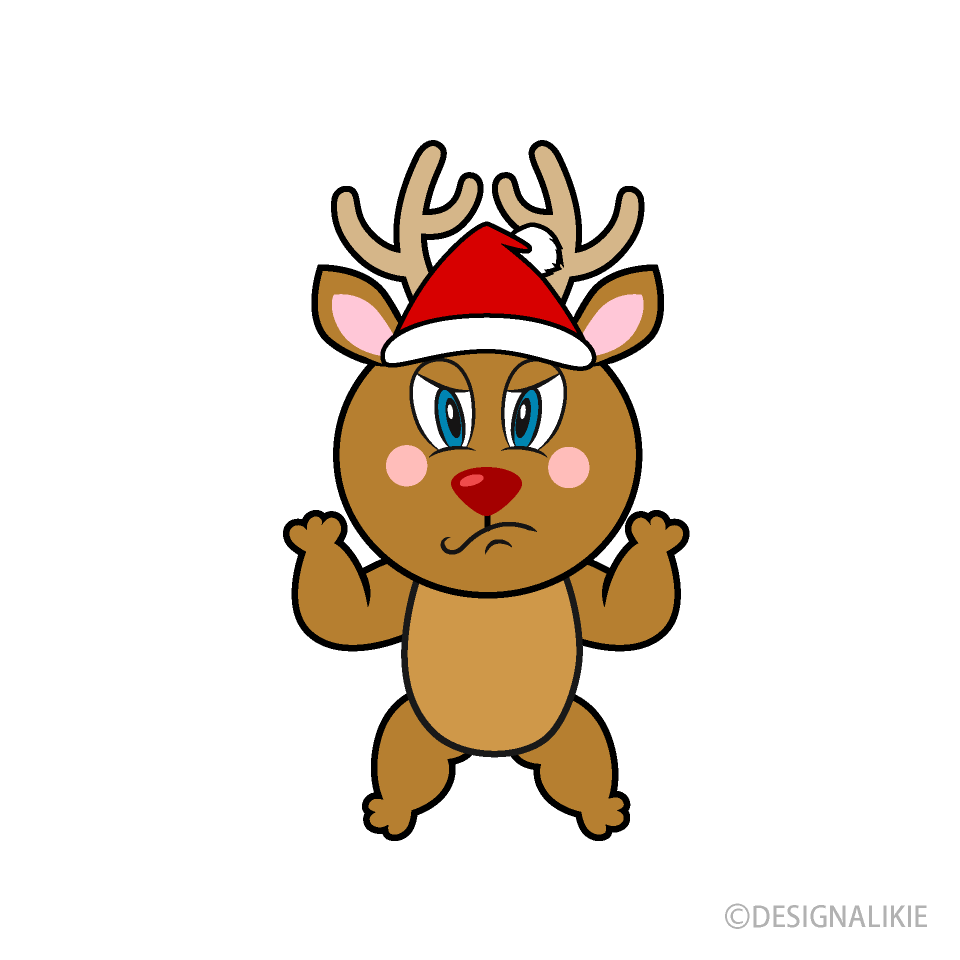 Angry Reindeer Cartoon Free PNG Image｜Illustoon