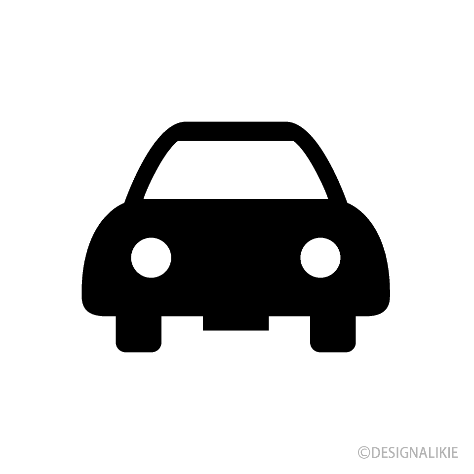 Cute Car Front Black and White Clip Art Free PNG Image｜Illustoon