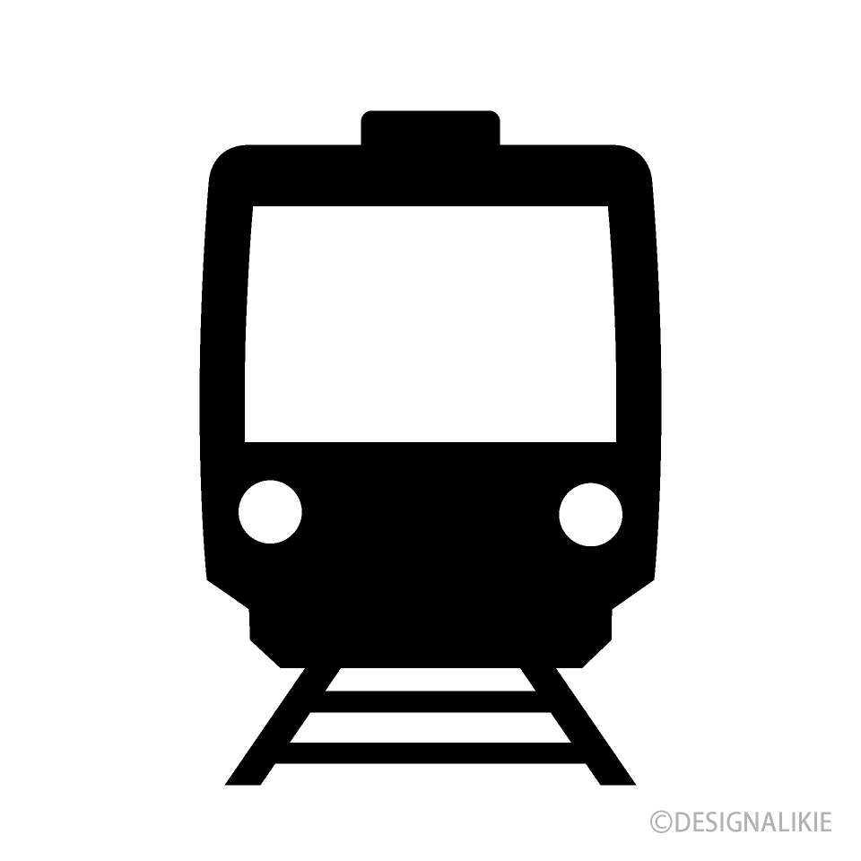 Simple Train from Front Black and White