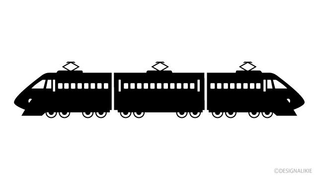 Express Train 3-Car Black and White