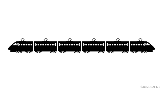 Express Train 6-Car Black and White