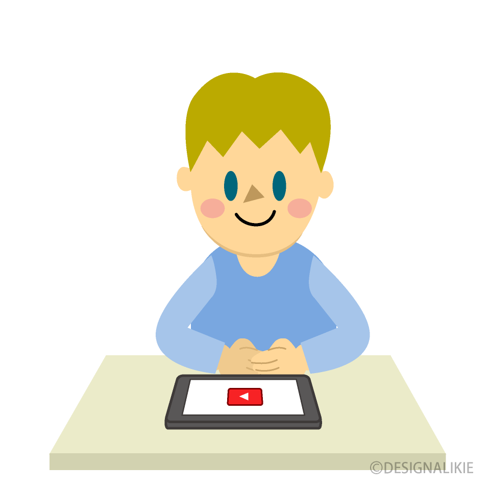 Boy Watching Video with Tablet