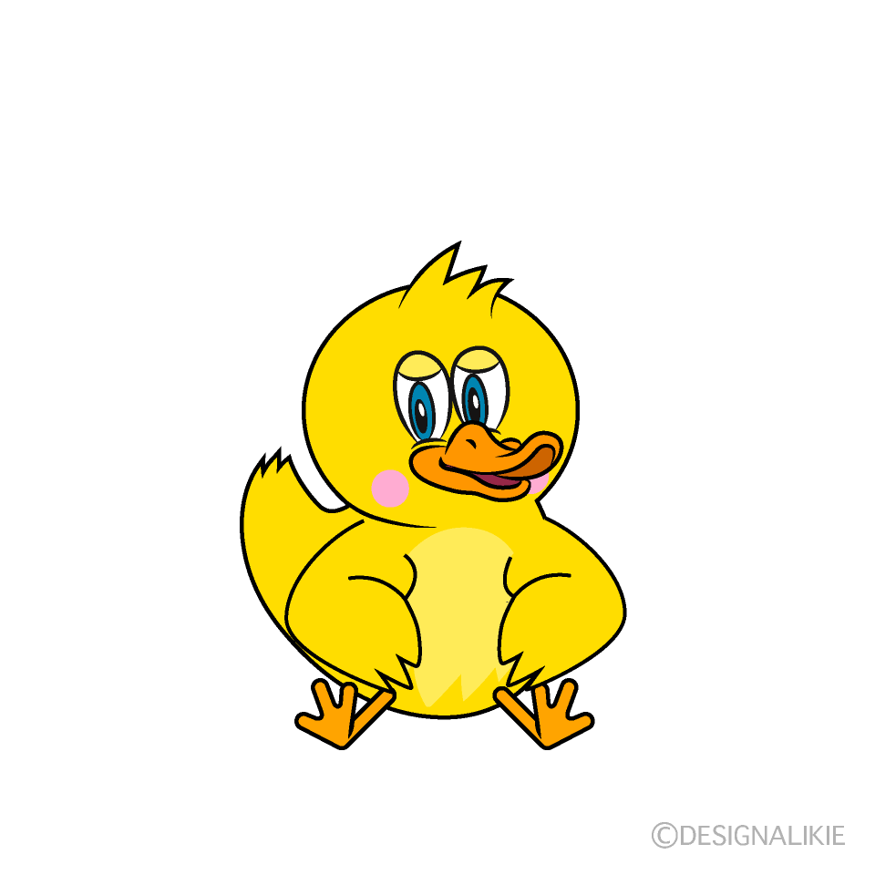 Sitting Duck Cartoon Free PNG Image｜Illustoon