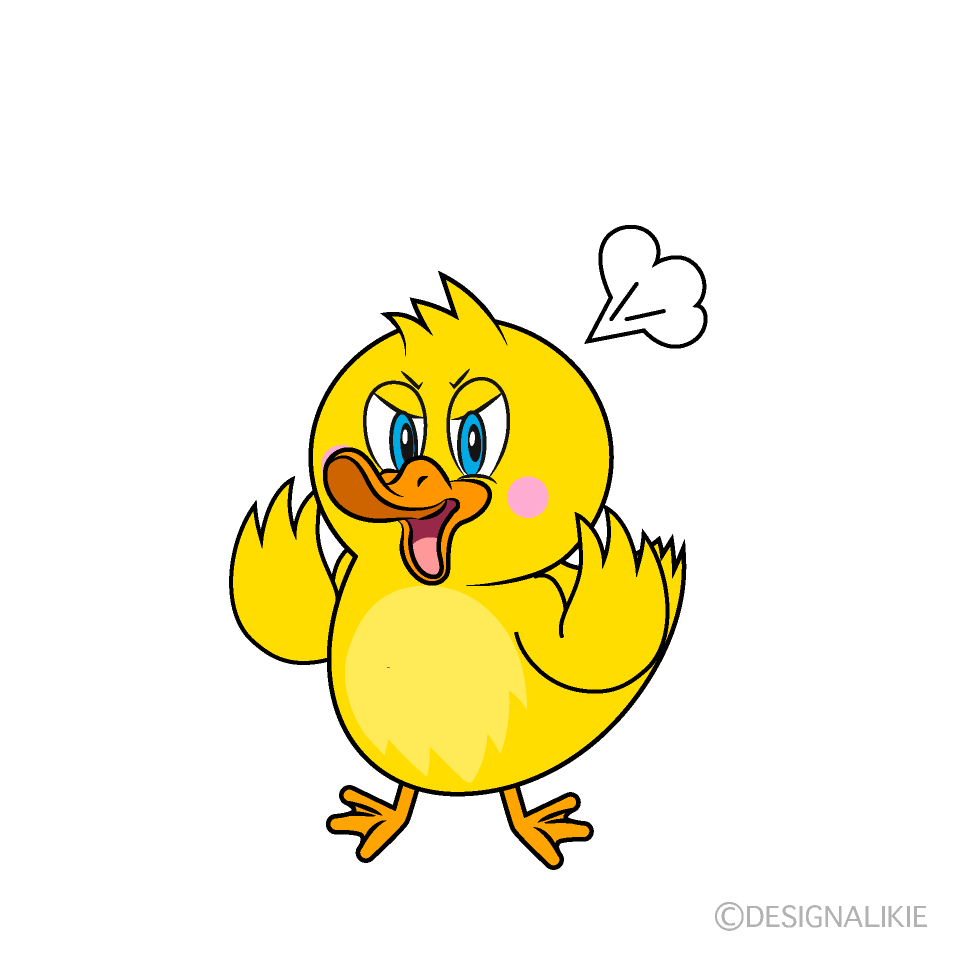 Angry Duck Cartoon Free PNG Image｜Illustoon