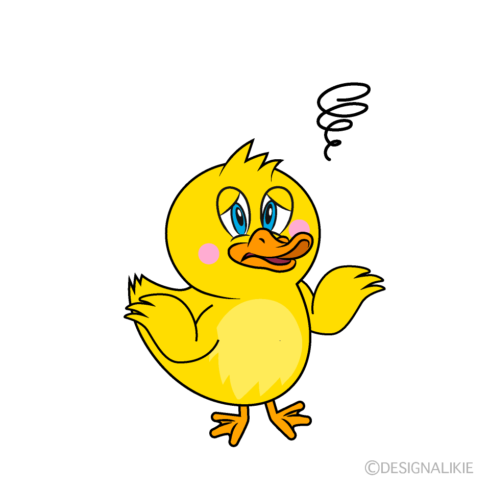 Troubled Duck Cartoon Free PNG Image｜Illustoon