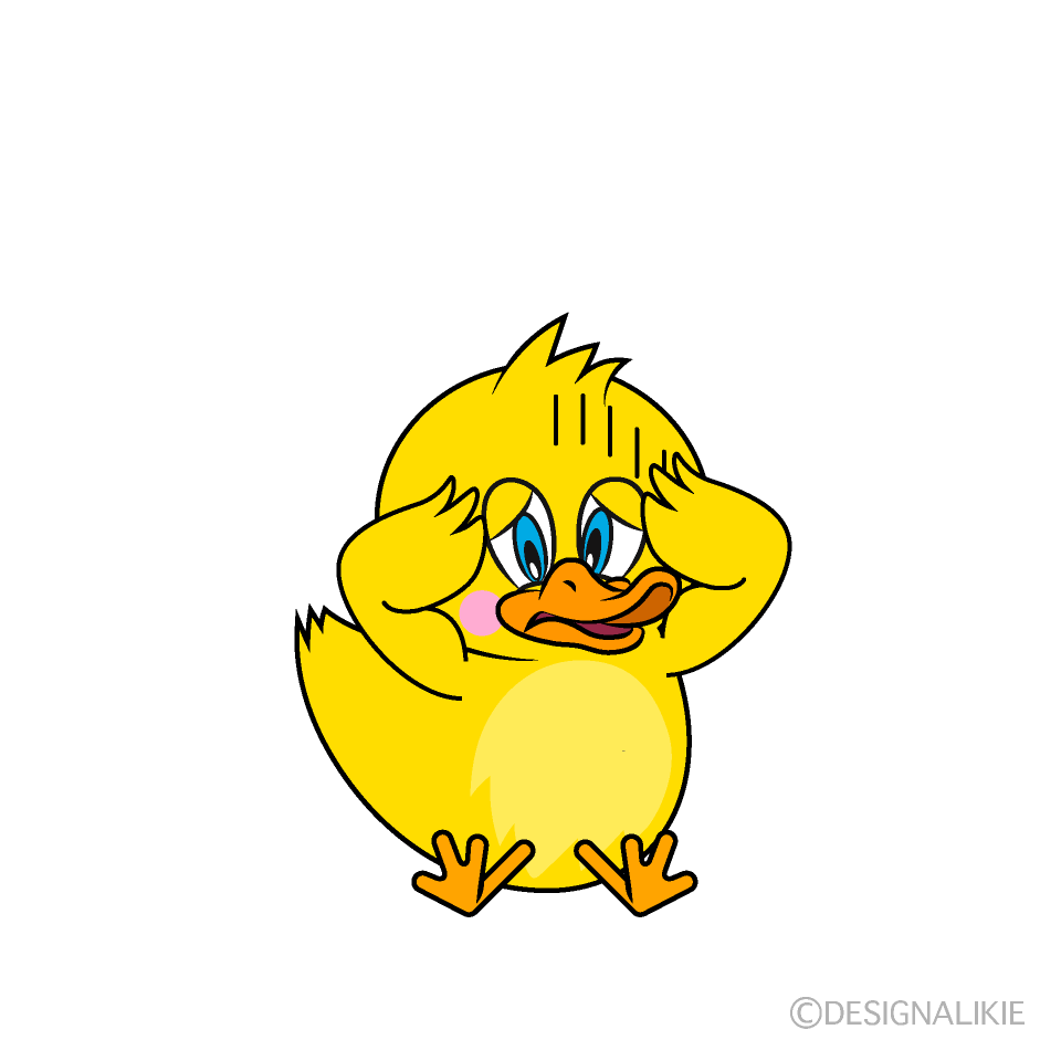 Depressed Duck Cartoon Free PNG Image｜Illustoon