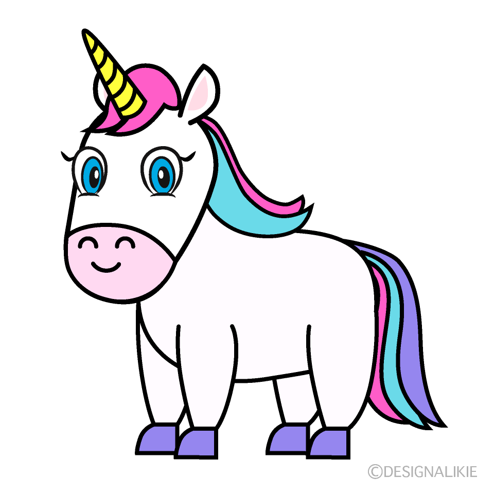 Cute Unicorn Cartoon Free PNG Image｜Illustoon