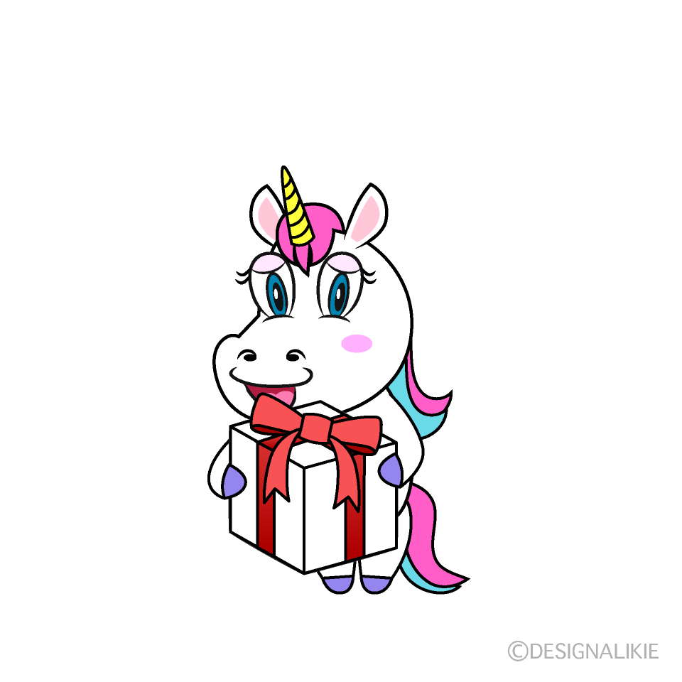 Unicorn Giving Present