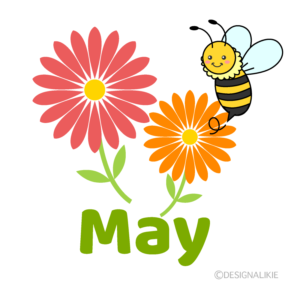 Flowers and Bee May Clip Art Free Picturesï½œIllustoon.