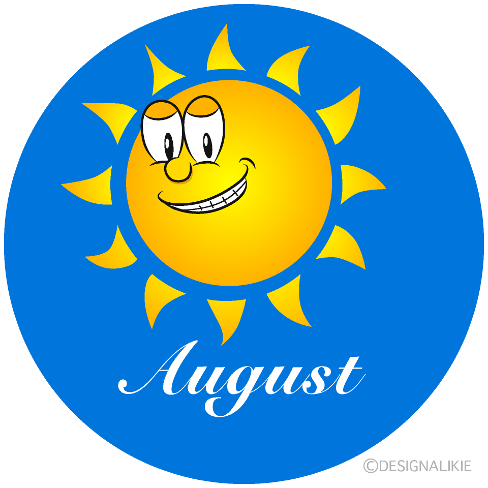 Sun August Clip Art Free PNG Image｜Illustoon