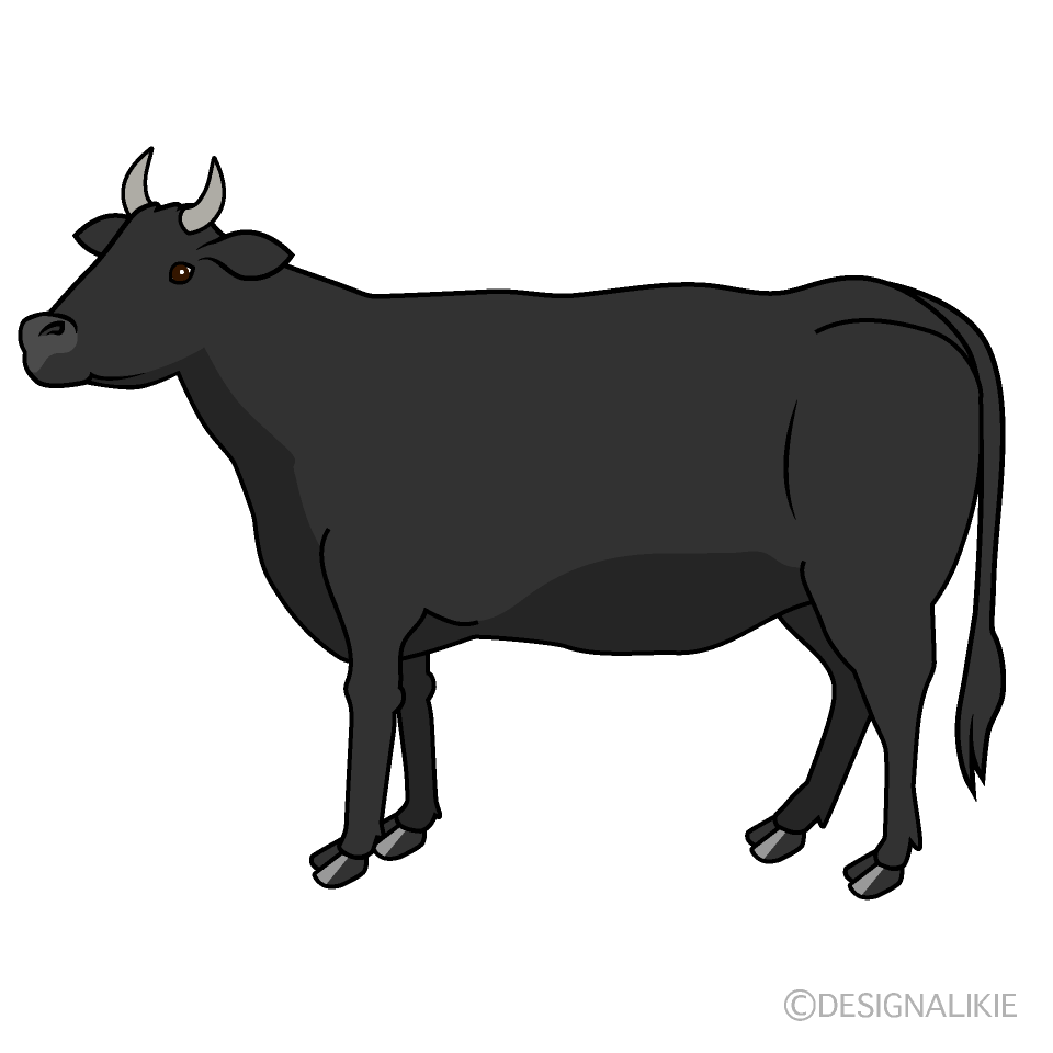 Black Cow Clip Art Free PNG Image｜Illustoon