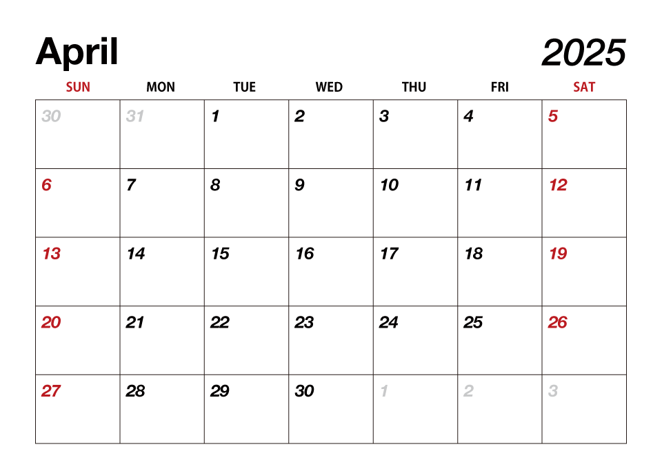 April 2023 Calendar Free PNG Image｜Illustoon