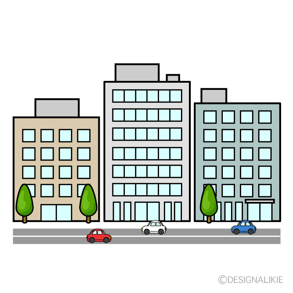 Buildings and Road Clip Art Free PNG Image｜Illustoon