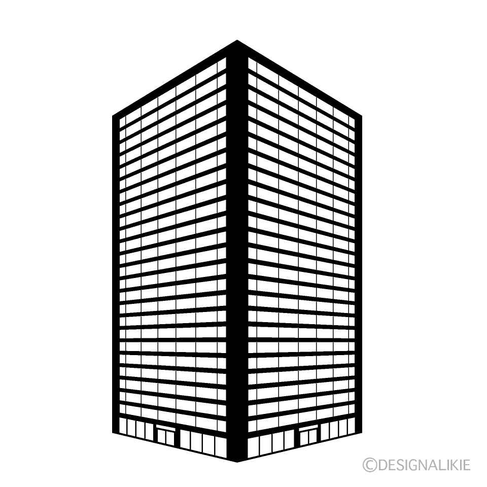 Building Black and White Silhouette